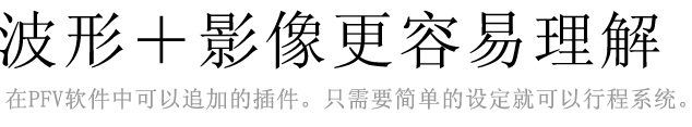 波形+影像更容易理解 在PFV软件中追加的插件。只需要简单的设定就可以行程系统。